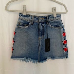 Carmar Denim Skirt NWT With Stars